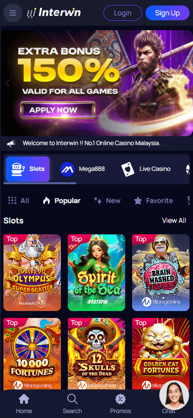 Interwin Casino Mobile screenshot